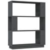 vidaXL Book Cabinet | Grey | Solid pine wood | Medium | Book Cabinet
