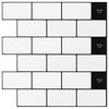 vidaXL Subway Tile 10 pcs White Black 30.5 x 30.5 cm