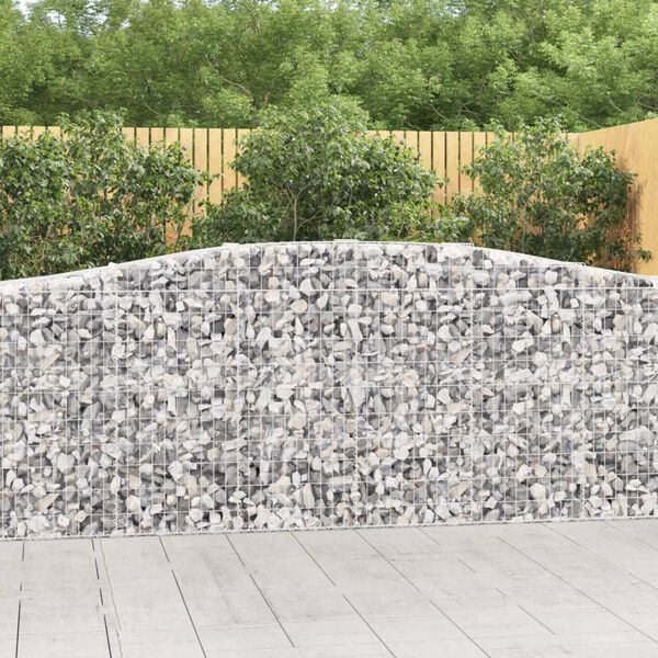 vidaXL Arched Gabion Baskets 25 pcs 400x50x100/120 cm Galvanised Iron