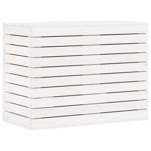 vidaXL Laundry Basket White 88.5x44x66 cm Solid Wood Pine