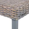 vidaXL Bench 110 cm Grey Natural Kubu Rattan and Solid Mahogany Wood