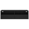 vidaXL TV Wall Cabinet Black 100x30x30 cm Engineered Wood