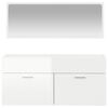 vidaXL Bathroom Cabinet with Mirror High Gloss White Engineered Wood