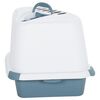 vidaXL Cat Litter Tray with Cover White and Blue 56x40x40cm PP