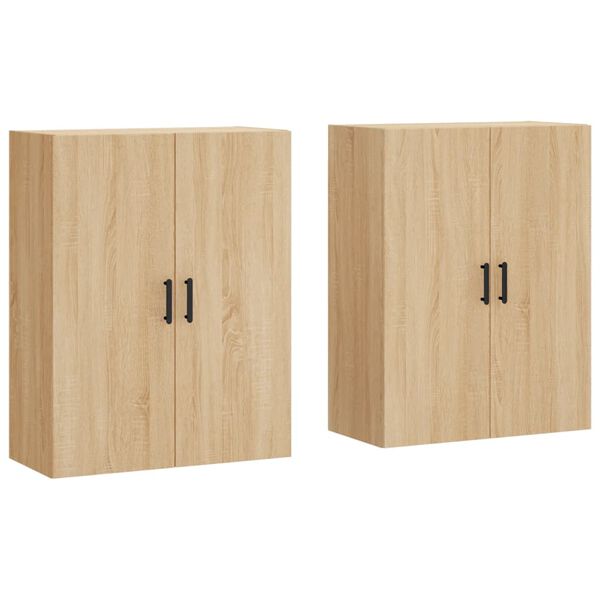 vidaXL Wall Mounted Cabinets 2 pcs Sonoma Oak 69.5x34x90 cm
