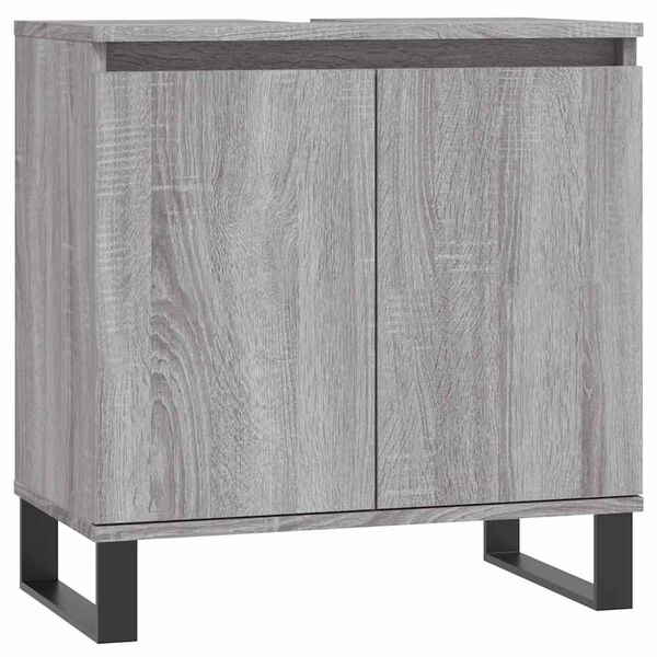 vidaXL Bathroom Cabinet Grey Sonoma 58x33x60 cm Engineered Wood