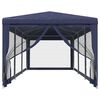 vidaXL Party Tent with 8 Mesh Sidewalls Blue 3x9 m HDPE