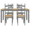 vidaXL 5 Piece Dining Set Panama Grey Solid Wood Pine