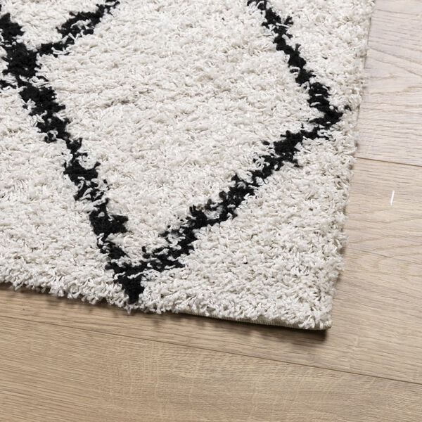 vidaXL Shaggy Rug PAMPLONA High Pile Modern Cream and Black 240x340 cm