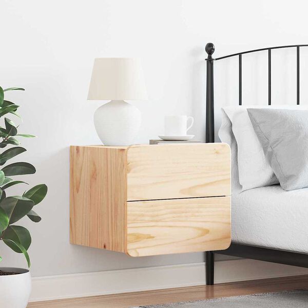 vidaXL Bedside Table with Drawer Brown 39 x 34 x 33 cm Solid pinewood