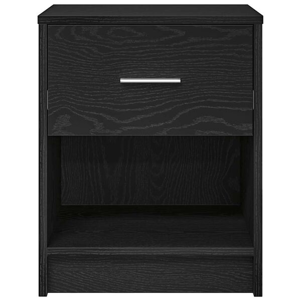 vidaXL Bedside Cabinet with Drawer Black 40x34x50 cm