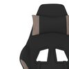 vidaXL Massage Gaming Chair with Footrest Black and Taupe Fabric