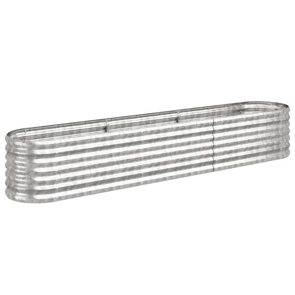 vidaXL Garden Raised Bed Galvanised Steel 224x40x36 cm Silver