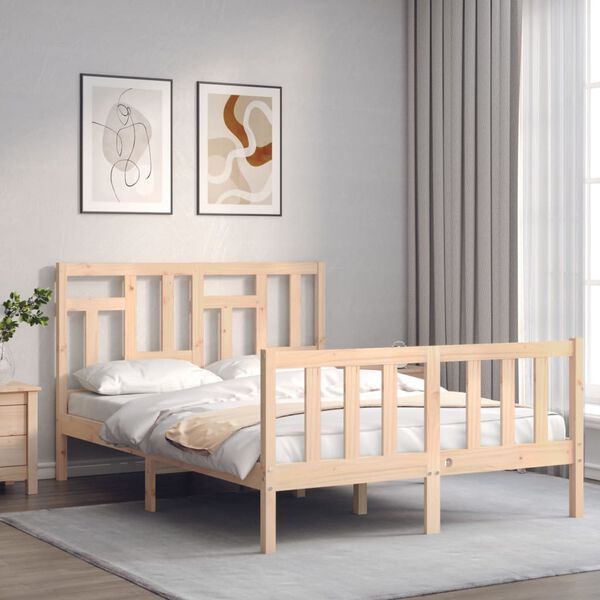 vidaXL Bed Frame without Mattress 140x200 cm Solid Wood Pine
