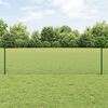 vidaXL Fence with Post Green 0.5 x 50 m Steel and PVC