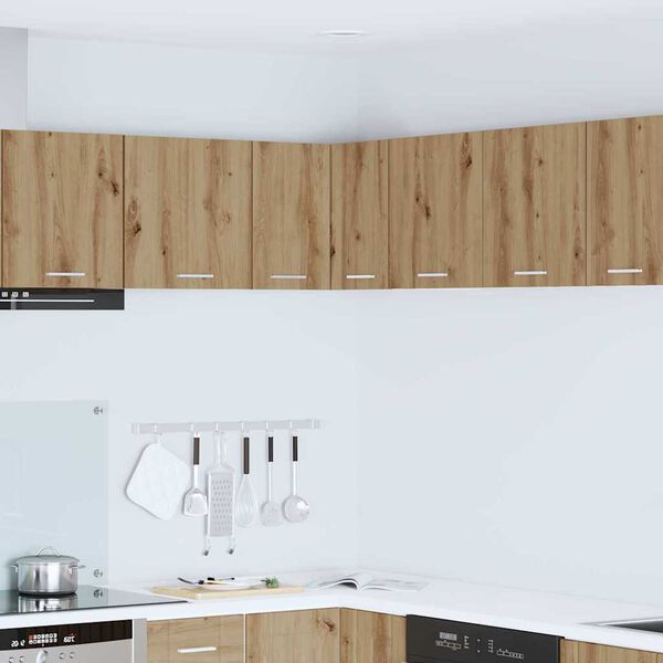 vidaXL Hanging Cabinet Artisan Oak and White 57 x 57 x 40 cm