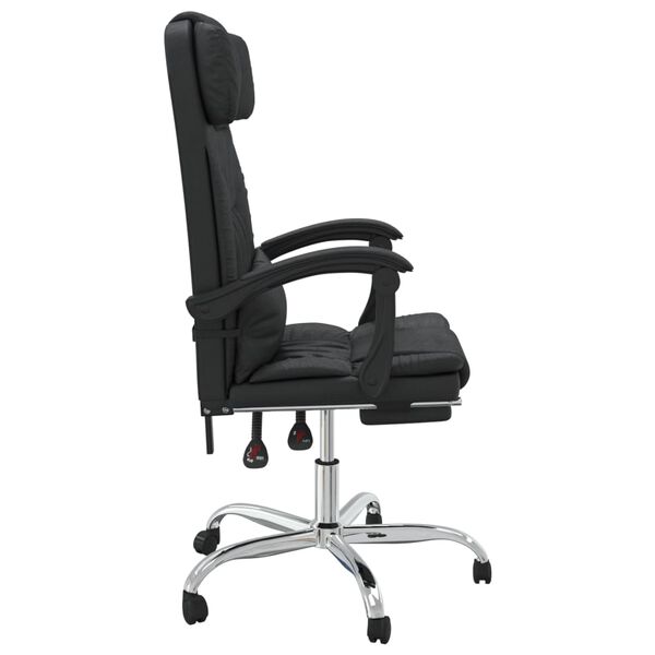 vidaXL Massage Reclining Office Chair Black Faux Leather