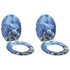vidaXL Soft-Close Toilet Seat 2 pcs Blue 44 x 38 cm MDF board