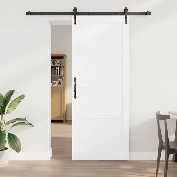 vidaXL Sliding Door ORKDAL White 83 x 211 cm Solid Pine Wood