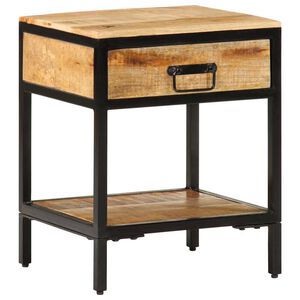 vidaXL Bedside Table Brown 40 x 35 x 50 cm Solid Mango Wood and Metal