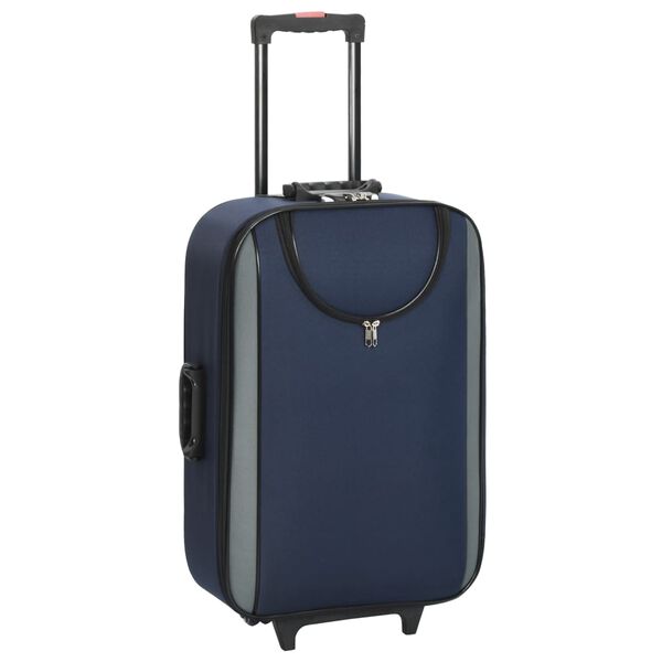 vidaXL Soft Case Trolleys 3 pcs Navy Oxford Fabric