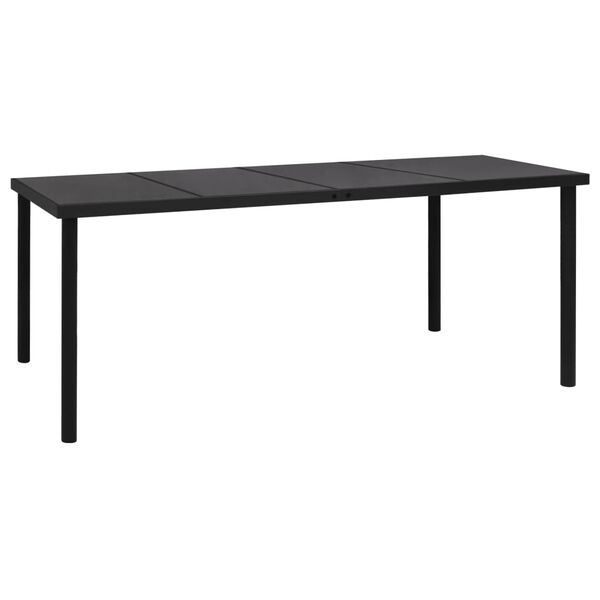 vidaXL Garden Table 190x90x74 cm Black Steel