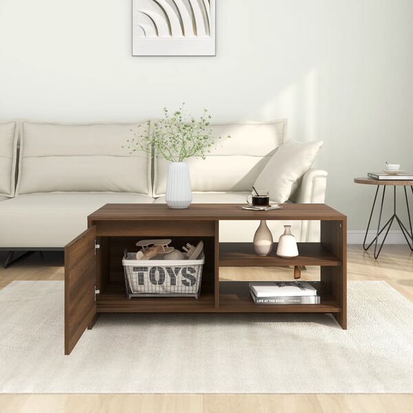 vidaXL Coffee Table Brown Oak 102x50x45 cm Engineered Wood