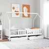 vidaXL Kids Bed Frame with Drawers without Mattress 90x190 cm Single Solid Wood