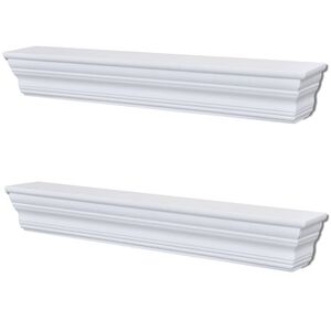 vidaXL Wall Shelves Aaliyah 2 pcs White