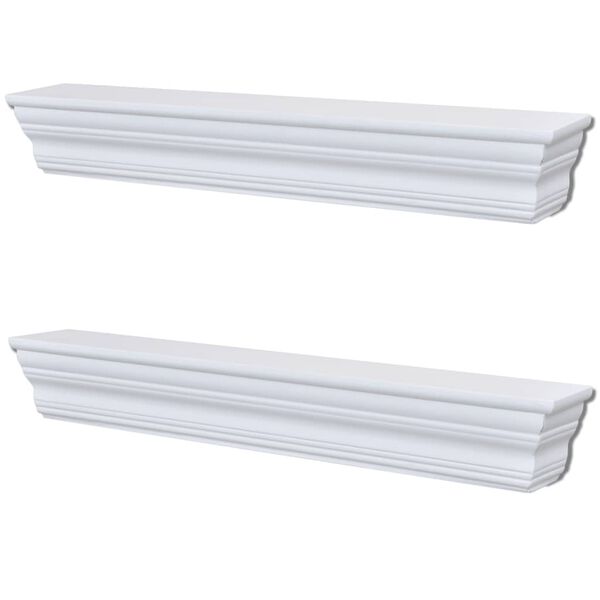 vidaXL Wall Shelves Aaliyah 2 pcs White