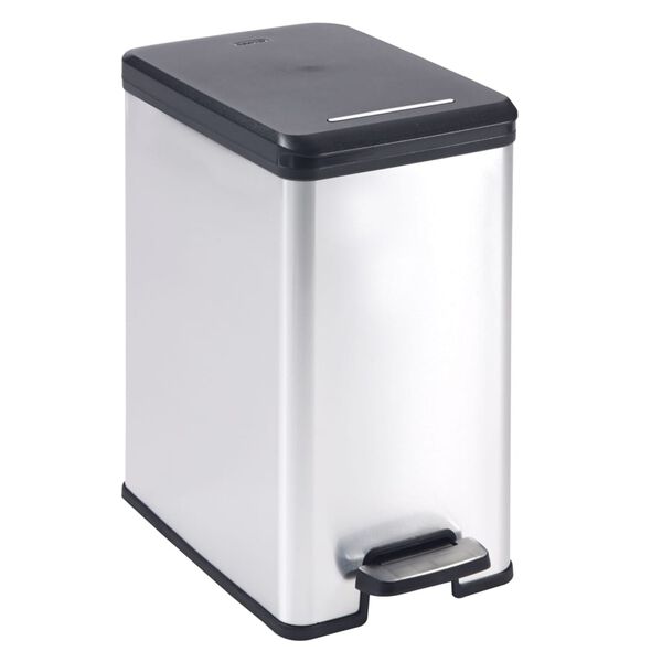 Curver Slim Pedal Bin Deco 25L Silver