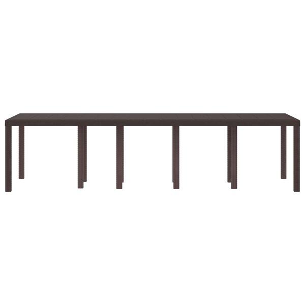 vidaXL Garden Dining Table Brown 300 x 100 x 73 cm Poly Rattan