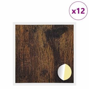 vidaXL Self-adhesive Screw Cover 12 pcs Smoked Oak &Oslash; 20 x 0.5 mm