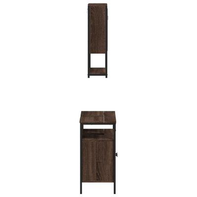 vidaXL 2 Piece Bathroom Furniture Set Brown Oak Engineered Wood