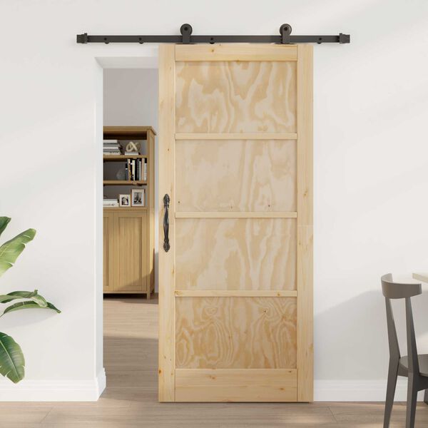 vidaXL Sliding Door ORKDAL Brown 86 x 198.5 cm Solid Pine Wood