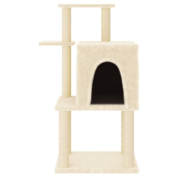 vidaXL Cat Tree with Sisal Scratching Posts Cream 97 cm