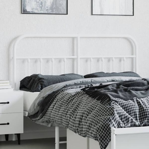 vidaXL Metal Replace Headboard White 135 cm