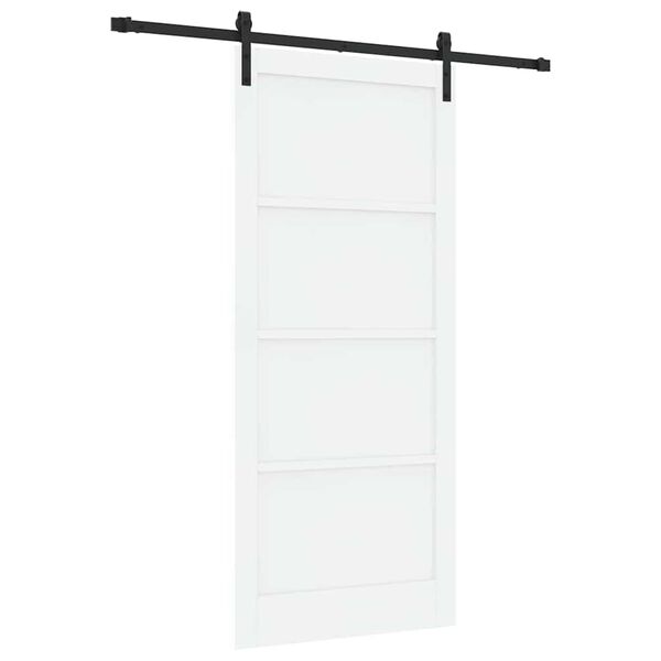 vidaXL Sliding Door White and Black 93 x 211 cm Solid Pine Wood