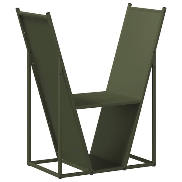 vidaXL Firewood Rack Olive Green 69.5x35x81 cm Cold-rolled steel