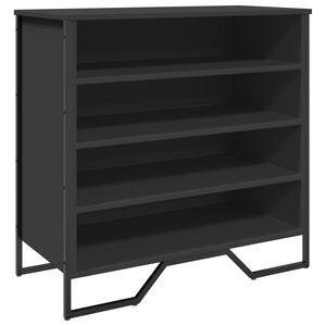 vidaXL Shoe Cabinet Black 80x38x78 cm Engineered Wood