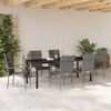 vidaXL Garden Dining Set 7 pcs Grey Powder-Coated Steel