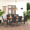 vidaXL 9 Piece Garden Dining Set Black and Brown