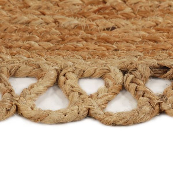vidaXL Braided Area Rug with Wave Edge 180 cm Jute Round