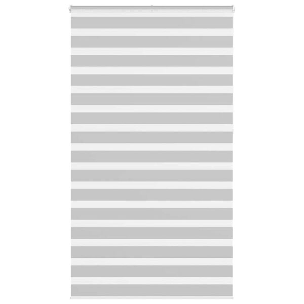 vidaXL Zebra Blind Light Grey 125x230 cm Fabric Width 120.9 cm Polyester