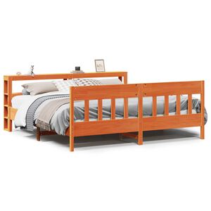 vidaXL Bed Frame without Mattress Wax Brown 200x200 cm Solid Wood Pine