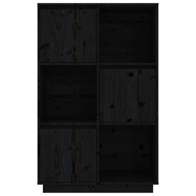 vidaXL Highboard Black 74x35x117 cm Solid Wood Pine