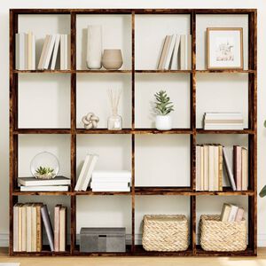 vidaXL Book Cabinet Smoked Oak 137,5x29x137,5 cm Engineered Wood