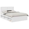 vidaXL Bed Frame with Headboard White 160 x 200 cm Solid Pine Wood