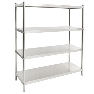 vidaXL 4-Tier Kitchen Shelf 150x48x155 cm Stainless Steel