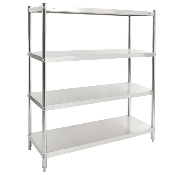 vidaXL 4-Tier Kitchen Shelf 150x48x155 cm Stainless Steel